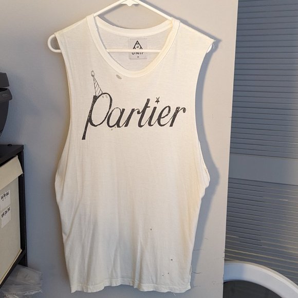 unif vintage partier muscle tank top rare white size x-small - Picture 1 of 3